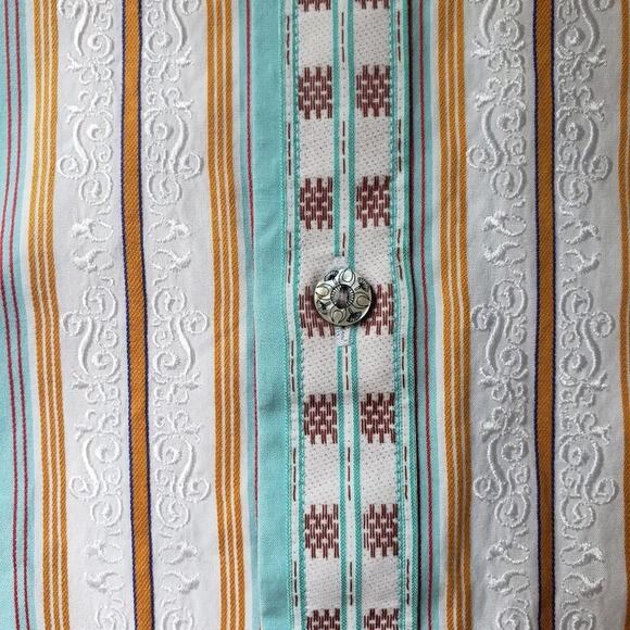 ROBERT GRAHAM STRIPED BUTTON DOWN SIZE MED - Picture 4 of 9